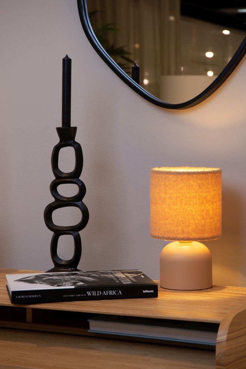 Lucide WOOLLY - Stolná lampa - Ø 16 cm - 1xE14 - Okrová žltá